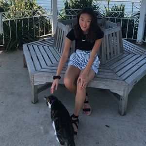 Striped Paper Bag Shorts